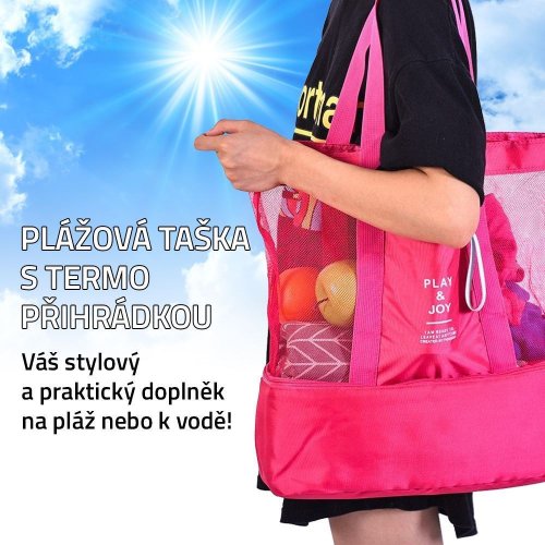 GFT Plážová taška s termo přihrádkou - růžová 
