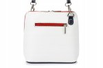 Vera Pelle K03 Dámska kožená crossbody kabelka bielo modrá