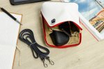 Vera Pelle K03 Dámska kožená crossbody kabelka bielo modrá