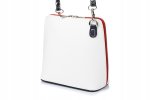 Vera Pelle K03 Dámska kožená crossbody kabelka bielo modrá