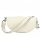 Vera Pelle B68 Dámská kožená crossbody kabelka bílá