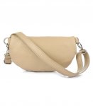 Vera Pelle B68 Dámská kožená crossbody kabelka béžová