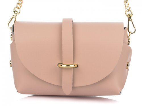 Vera Pelle P45 Dámská kožená crossbody kabelka růžová