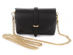 Vera Pelle P45 Dámská kožená crossbody kabelka černá
