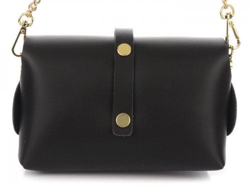 Vera Pelle P45 Dámská kožená crossbody kabelka černá