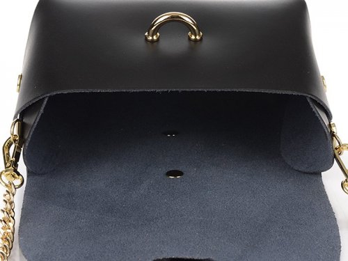 Vera Pelle P45 Dámská kožená crossbody kabelka černá