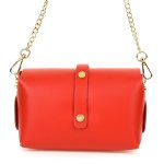 Vera Pelle P45 Dámska kožená crossbody kabelka červená