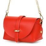 Vera Pelle P45 Dámska kožená crossbody kabelka červená