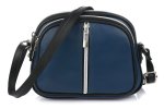 Vera Pelle K53 Dámska kožená crossbody kabelka tmavo modrá