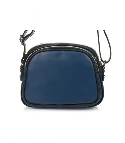 Vera Pelle K53 Dámska kožená crossbody kabelka tmavo modrá