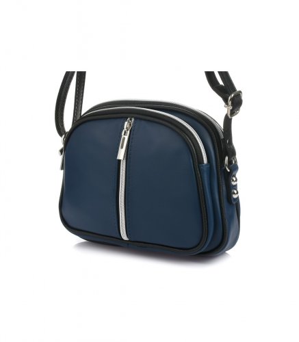 Vera Pelle K53 Dámska kožená crossbody kabelka tmavo modrá