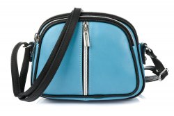 Vera Pelle K53 Dámská kožená crossbody kabelka světle modrá