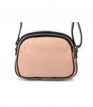 Vera Pelle K53 Dámská kožená crossbody kabelka pudrová
