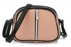 Vera Pelle K53 Dámska kožená crossbody kabelka púdrová