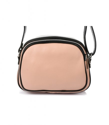 Vera Pelle K53 Dámská kožená crossbody kabelka pudrová