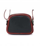 Vera Pelle K53 Dámská kožená crossbody kabelka černo červená