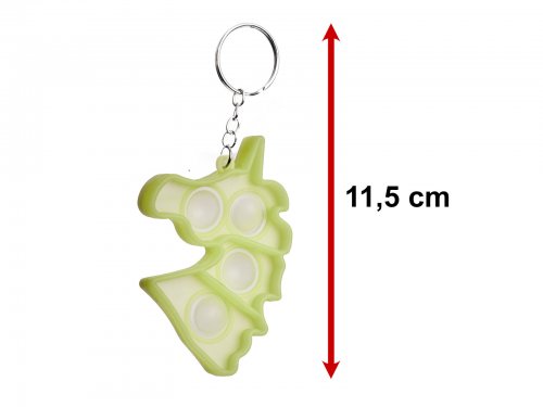KIK Antistresová klíčenka Push Bubble Pop jednorožec fluorescentní