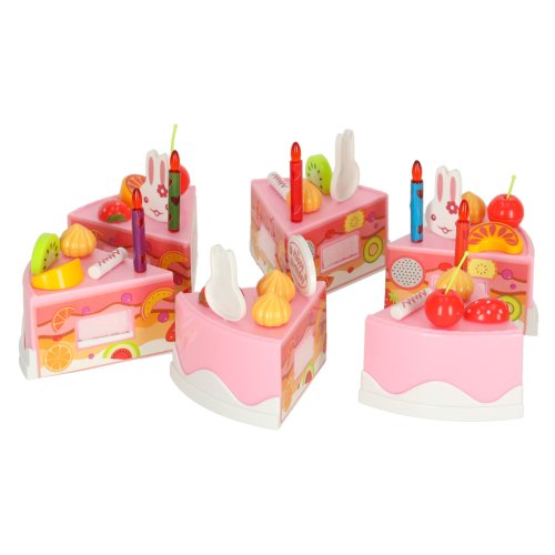 KIK KX9745 Dětský plastový narozeninový dort, růžový 