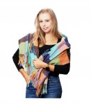 Versoli D28_7 Dámská šála s třásněmi 140 cm kostkovaná