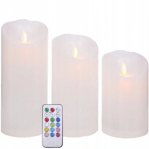 Pronett XJ2091 LED Sviečky RGB 3 ks s diaľkovým ovládaním