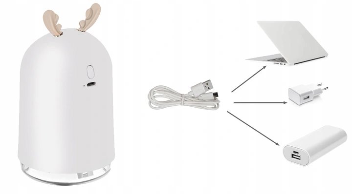 Malatec 16366 Zvlhčovač vzduchu USB, 250 ml biely