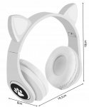 Malatec 16866 Bezdrôtové slúchadlá Cat s labkou biela