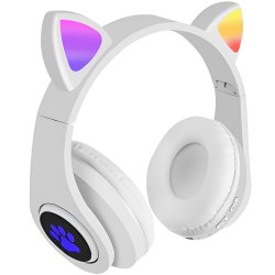 Malatec 16866 Bezdrôtové slúchadlá Cat s labkou biela