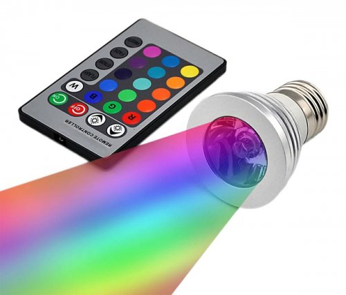 APT ZD7 RGB LED žárovka E27 3W s dálkovým ovladačem 