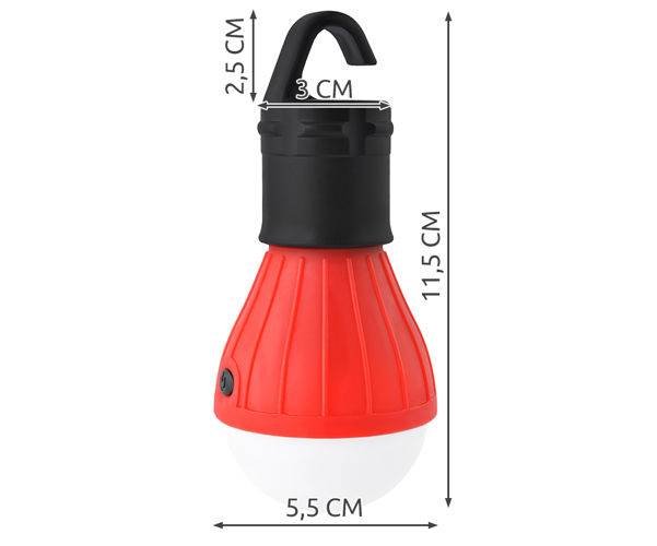 ISO 4072 Outdoorová LED žárovka na kempování červená