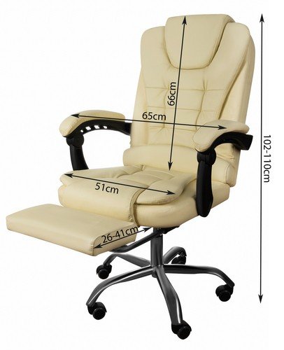 Malatec 16225 Kancelářská židle EKO kůže krémová