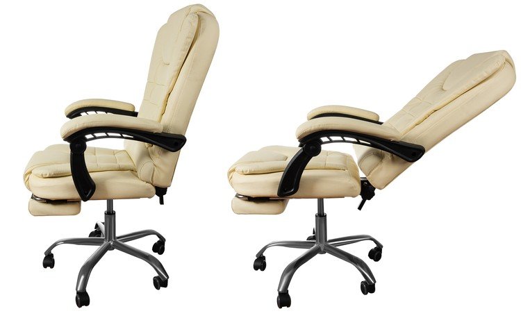 Malatec 16225 Kancelářská židle EKO kůže krémová
