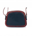 Vera Pelle K53 Dámska kožená crossbody kabelka tmavo modro červená