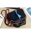 Vera Pelle K53 Dámska kožená crossbody kabelka tmavo modro červená