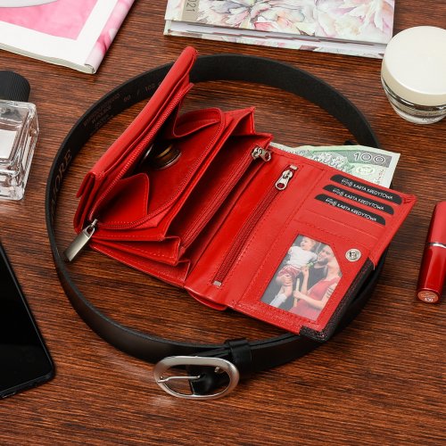 Beltimore P47 Dámska kožená darčeková sada peňaženka RFiD a opasok