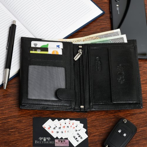 Beltimore P68 Pánska kožená sada peňaženka RFiD s kľúčenkou a puzdrom