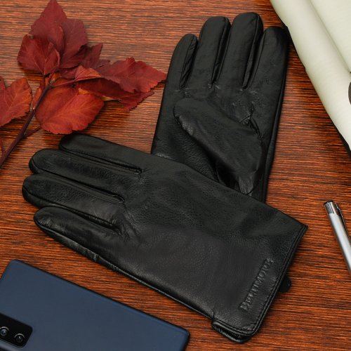 Beltimore K33 Pánske kožené rukavice zateplené čierne S/M