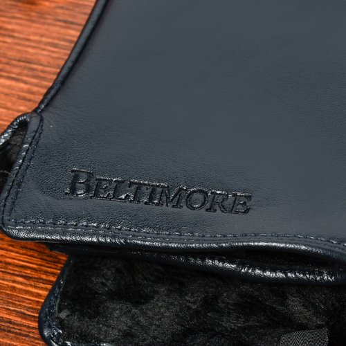 Beltimore K25 Dámske kožené rukavice zateplené tmavo modré