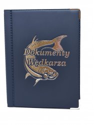 Galla OKL13 Kožené puzdro na rybárske dokumenty modré