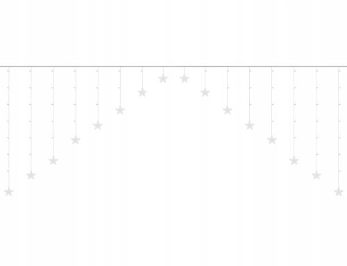 ISO 11338 Světelný závěs hvězdy 136 LED studená bílá