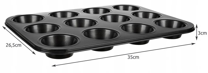 Ruhhy Teflónová forma na muffiny s košíčkami 12 ks