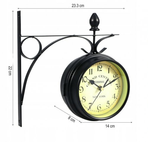 Pronett Obojstranné nástenné hodiny 12 cm