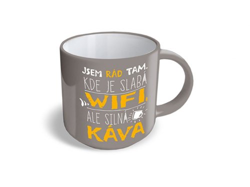 Nekupto Vtipný hrnček Som rád tam, kde je slabá wifi…