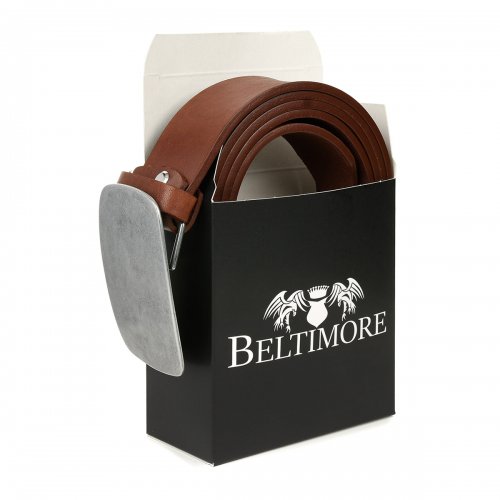 Beltimore W38 Pánský kožený opasek 130 cm hnědý