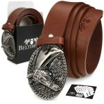 Beltimore W40 Pánsky kožený opasok 130 cm hnedý