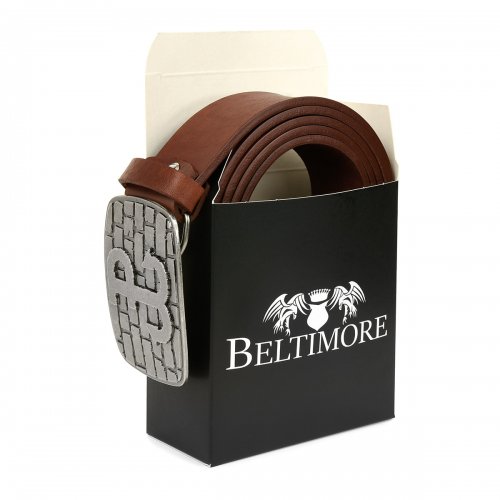 Beltimore W32 Pánský kožený opasek 130 cm hnědý
