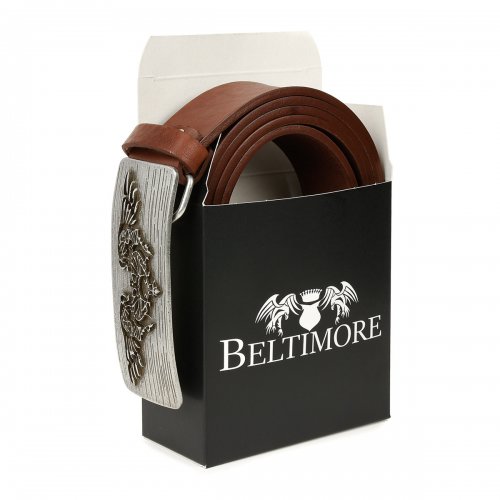Beltimore W26 Pánský kožený opasek 130 cm hnědý