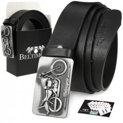 Beltimore W07 Pánský kožený opasek 130 cm černý