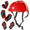 KIK KX5613 Sada chráničů s helmou na skateboard červená