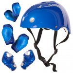 KIK KX5613 Sada chráničů s helmou na skateboard modrá