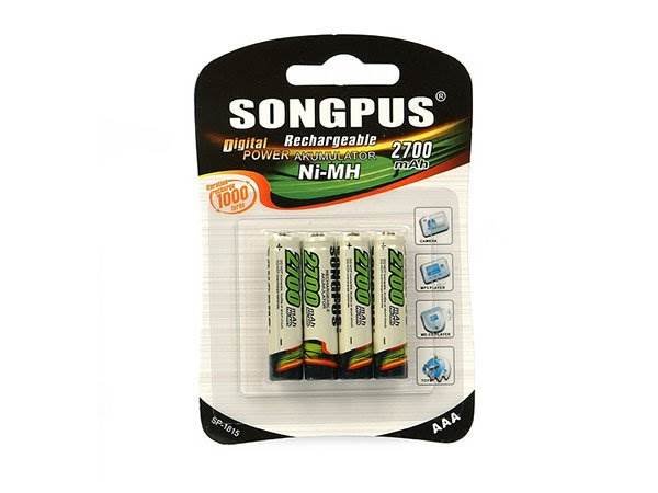 Songpus Batérie AAA 2700mAh 4ks blistr